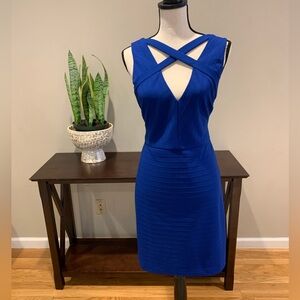 GUESS Bandage blue dress. Zipper in back of dress